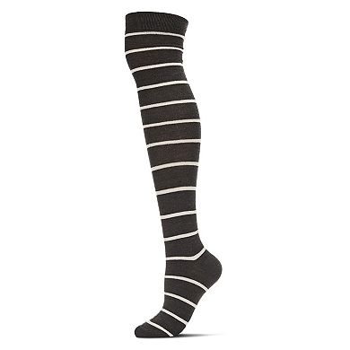 Simple Stripe Cashmere Blend Over The Knee Warm Socks