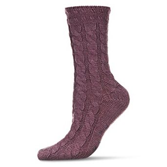 Classic Twist Chunky Knit Non-skid Crew Sock