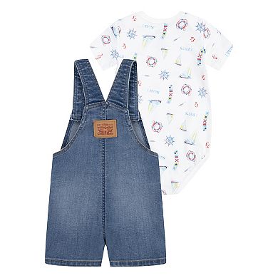 Baby Boys Levi's® Denim Shortalls and Sailing Bodysuit 2-Piece Set