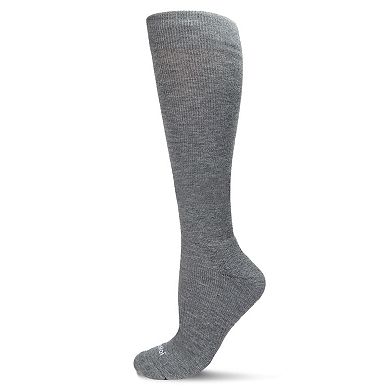 Solid Merino Cushion Sole Knee High Wool Blend 15-20mmhg Graduated Compression Socks