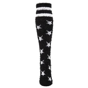 Stars And Stripes Fuzzy Knee High Socks