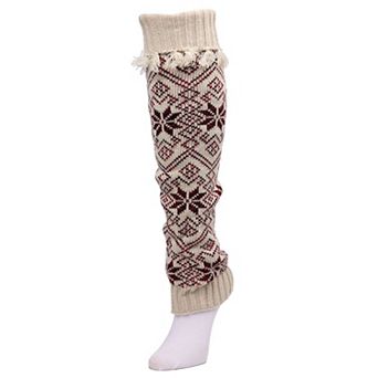 Alpine Fair Isle Selburose Fringed Leg Warmer