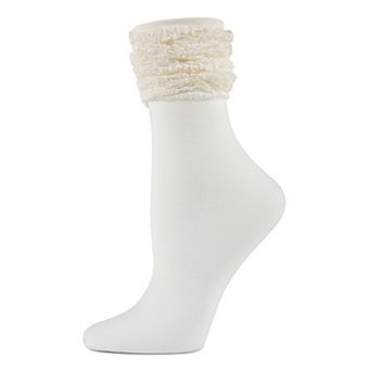 Romantic Ruffle Shimmer Ankle Socks