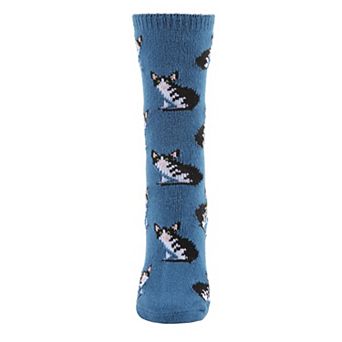 Cute Black & White Kitty Cat Boot Socks