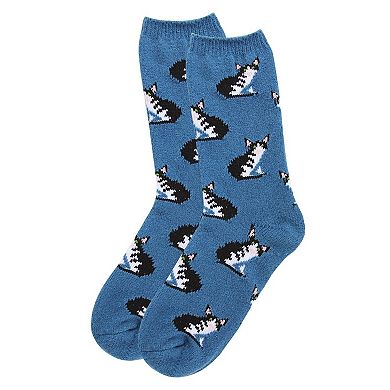 Cute Black & White Kitty Cat Boot Socks