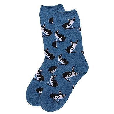 Cute Black & White Kitty Cat Boot Socks