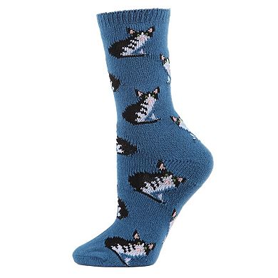 Cute Black & White Kitty Cat Boot Socks
