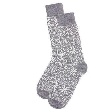 Men's Snowflake Luxuriously Soft Cashmere Blend Crew Sock