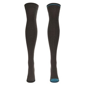 Tipped Rib Cashmere Blend Over The Knee Warm Socks