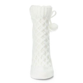 Pom Cross Sherpa Top Lined Lounge Sock