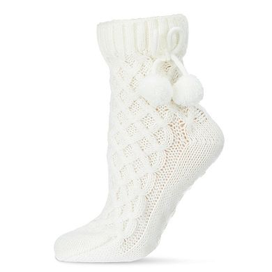 Pom Cross Sherpa Top Lined Lounge Sock