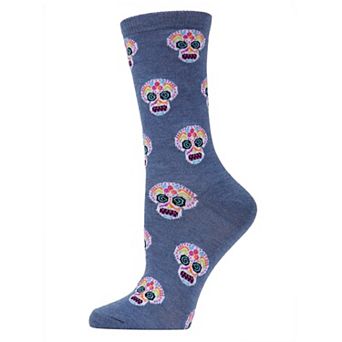 Sugar Skull Day of the Dead Crew Socks