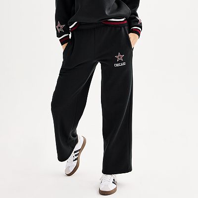 Juniors Harper Ivy Logo Wide Leg Sweatpants Color Black Size Small