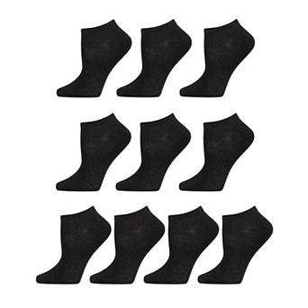 Women's 10 Pair Pack Basic Solid Low Cut Socks