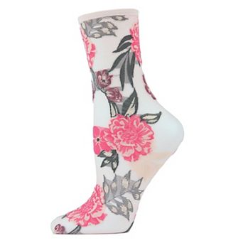 Botanic Bunches Sheer See-Through Anklet Socks