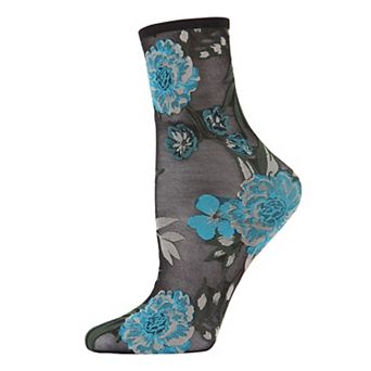 Botanic Bunches Sheer See-Through Anklet Socks