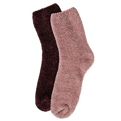 Chenille Solid Cozy Crew Sock 2 Pair Pack