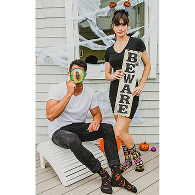 Festive Halloween Stripe Medley Crew Socks