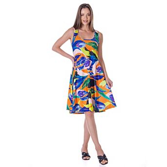 Women's 24Seven Comfort Apparel Sleeveless Swing Dress