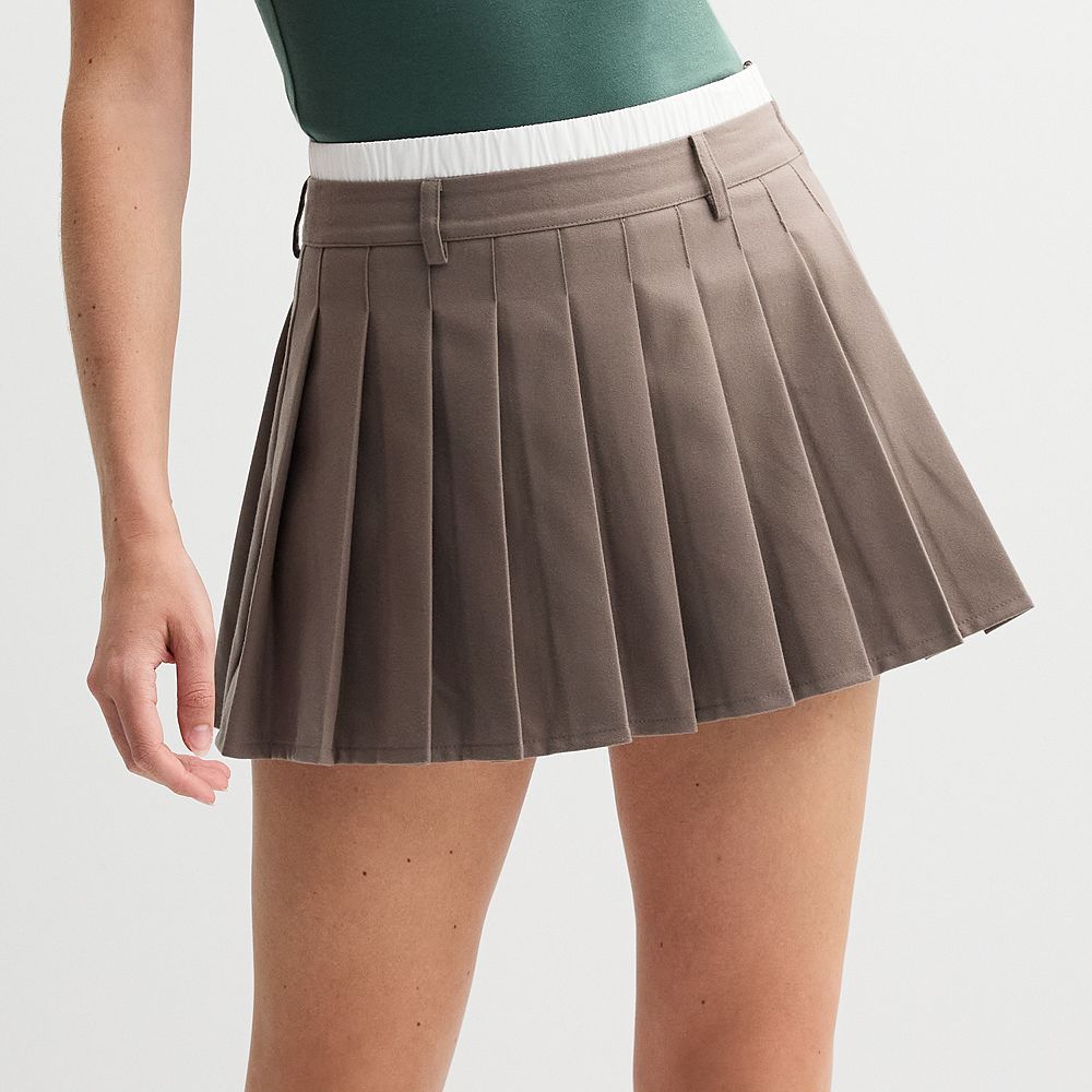 ◆GLOWNY◆ IVY PLEATED MINI SKIRT OATMEAL GY24ASK011OAT 66d5d2a5a87a6c87f2100cae741ce3