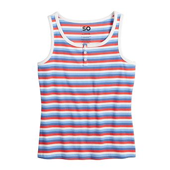 Girls 6-20 SO® Essential Henley Tank in Regular & Plus Size