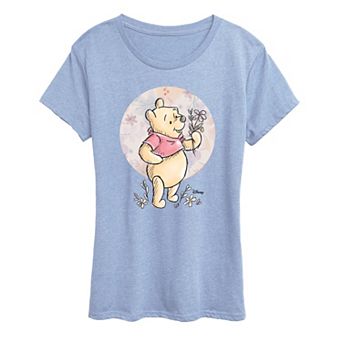 Disney's Winnie the Pooh Women's Floral Circle Pooh Graphic Tee