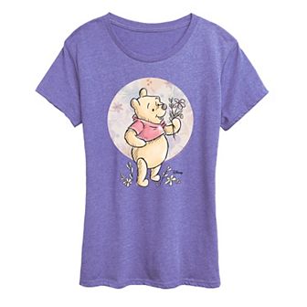 Disney's Winnie the Pooh Women's Floral Circle Pooh Graphic Tee