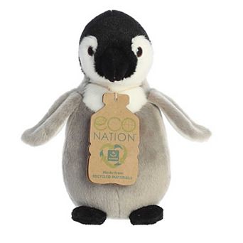 Aurora Small Grey Eco Nation Eco Softies 8" Baby Emperor Penguin Eco-friendly Stuffed Animal
