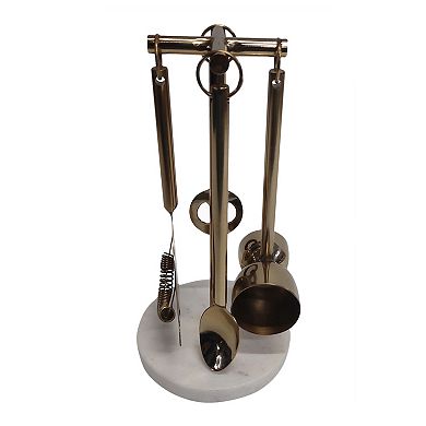 5 pc. Metal & Marble Bar Tools Set