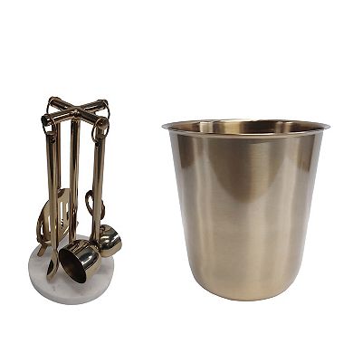 Bar Tool Set With Metal Ice Bucket 6-piece Set