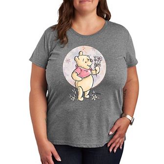 Disney's Winnie The Pooh Plus Size Floral Graphic Tee