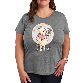 Disney's Winnie The Pooh Plus Size Floral Graphic Tee