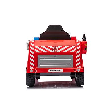 Freddo Fire Truck 12v For 3-8yrs: Mp3, Bluetooth, Led, Radio, Leather Seat, Storage.