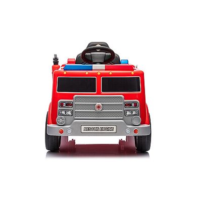 Freddo Fire Truck 12v For 3-8yrs: Mp3, Bluetooth, Led, Radio, Leather Seat, Storage.