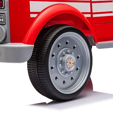 Freddo Fire Truck 12v For 3-8yrs: Mp3, Bluetooth, Led, Radio, Leather Seat, Storage.