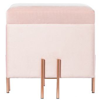 Square Velvet Storage Ottoman With Legs