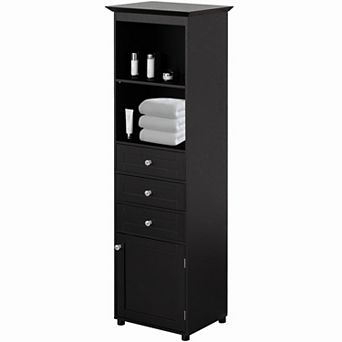 Tall Freestanding Storage Organizer Linen Tower, Vanity Closet, Bathroom Cabinet