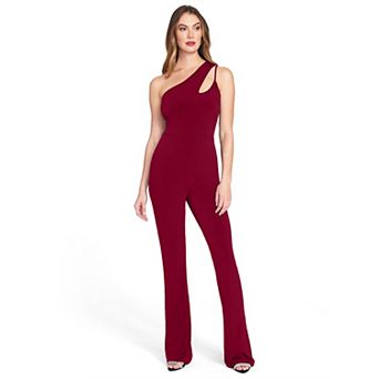 Women's One Shoulder Cutout Sleeveless Crop Wide Leg Jumpsuits Romper Outfits