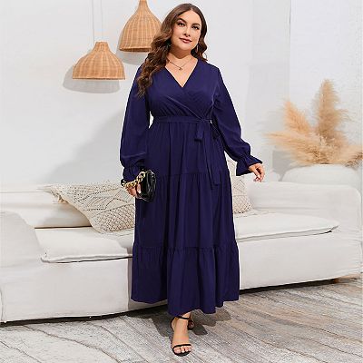 white christmas dresses Strapless Maxi Dress Boho Tied Waist Casual A Line Ankle Length Womens –  Anna-Kaci main image 1