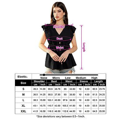 Women's Ruffle Short Sleeve V Neck Button Down Shirts Plain Peplum Tops Babydoll Tunics Blouse