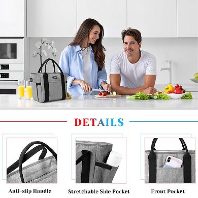 Insulated Lunch Bag Large Warm Lunch Box For Adults Food Storage Tote Water Resistant Ice Cooler