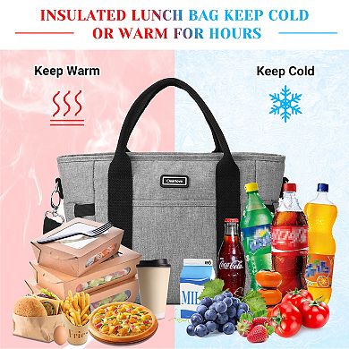 Insulated Lunch Bag Large Warm Lunch Box For Adults Food Storage Tote Water Resistant Ice Cooler