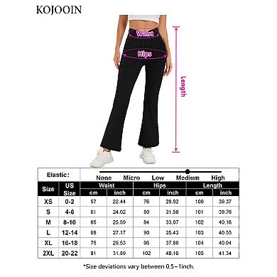 Women's High Waisted Yoga Pants V Crossover Flare Casual Workout Pants Leggings