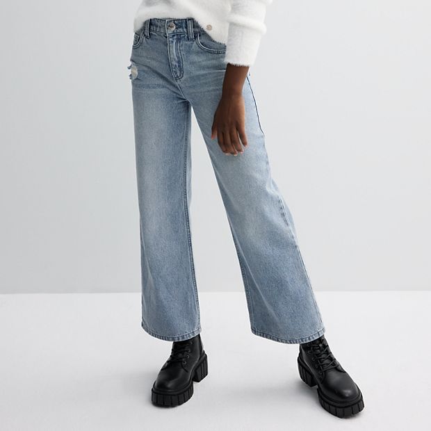 Lig.♡wide denim Girls 7-16 Limited Too Wide Leg Glitter Jeans