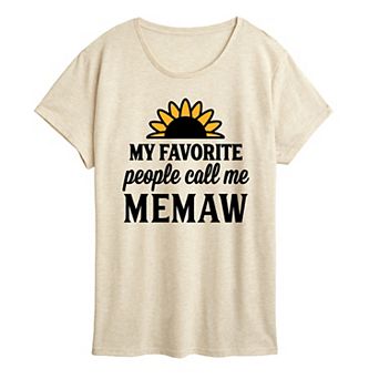Women's Favorite People Call Me Memaw Graphic Tee