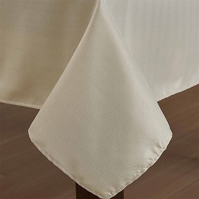 HLC.me Lincoln Stripe Fabric Tablecloth Rectangle Table, Water, Fade, Stain, And Wrinkle Resistance