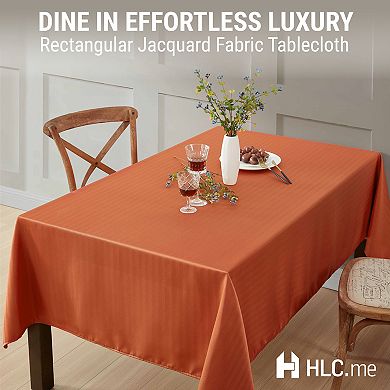 Thd Linky Stripe Fabric Tablecloth For Rectangle Table, Water, Fade, Stain, And Wrinkle Resistance