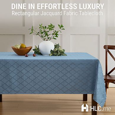 HLC.me Modena Geometric Lattice Fabric Tablecloth, Rectangle, Water, Wrinkle, & Stain Resistance