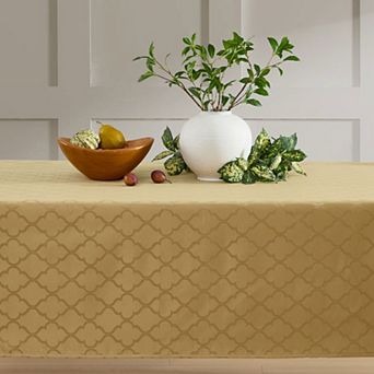 HLC.me Modena Geometric Lattice Fabric Tablecloth, Rectangle, Water, Wrinkle, & Stain Resistance