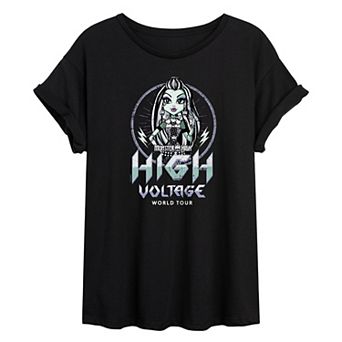 Juniors' Monster High Frankie Stein High Voltage World Tour Oversized Tee